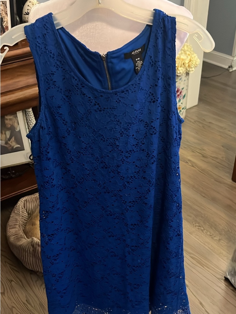 Alfani Royal Blue Lace Sleeveless Mini Dress